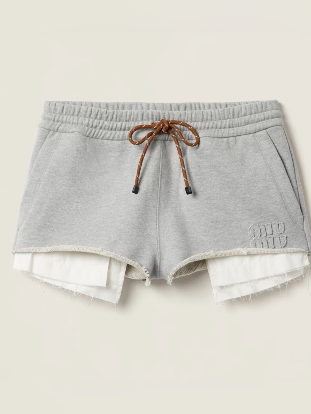 Miu Miu fleece shorts with drawstring gray size 38